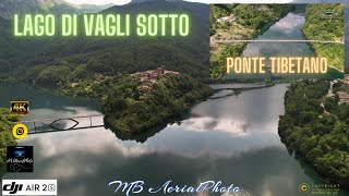 Ponte Tibetano Lago di Vagli di Sotto Garfagnana Lucca Toscana AIR2s DJI Insta360 4k [upl. by Ecienahs]