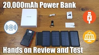 THE BEST POWER BANK with 20000mAh and Detachable Solar Panels by BLAVOR [upl. by Nwhas]