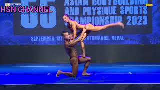 ME ME KYAW NAING amp HEIN HTET ZAW  55th asian bodybuilding championship 2023 NEPAL [upl. by Pierre]