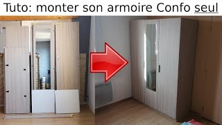 Comment monter une armoire à vêtements Conforama 3 portes GRAPHIC chêne arizona Tuto notice montage [upl. by Forsyth]