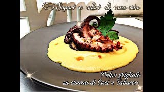 Polpo Grigliato su Crema di Ceci e Tabasco  4k Grilled Octopus on Ceci and Tabasco Cream  4K [upl. by Nna342]