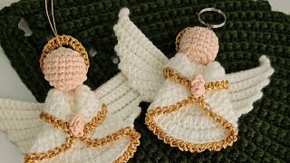 Elegantes llaveros a crochet como hacer ángeles fácil y rápido a crochet 😇👼🎄🎅🤶 [upl. by Leonore]