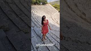 ANCIENT THEATER EPIDAURUS AMPHITHEATER Visit Peloponnese culture history peloponnese theatre yt [upl. by Adahs]