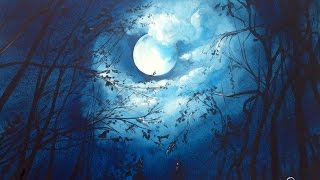 Watercolor Moonlight Painting Demonstration [upl. by Darnoc]