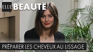 Préparer les cheveux au lissage avec des soins naturels ┃ELLE Beauté [upl. by Naesad]