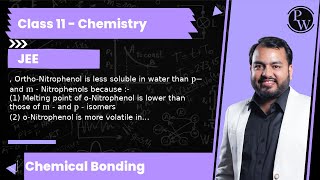 OrthoNitrophenol is less soluble in water than p and m  Nitrophenols because  1 Melting [upl. by Akiehsal]