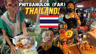 Amazing Street Food at Phitsanulok Night Market Crazy  in Thailand unpopular city [upl. by Elik]