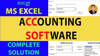 ACCOUNTING SOFTWARE  Record Entry Prepare Ledger and Trial Balance  Complete MS Excel Solution [upl. by Muiram]