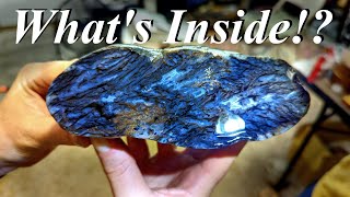 Whats Inside Cutting Big Agates Petrified Wood amp More amp Polishing Rocks with an Angle Grinder [upl. by Ardnasirk]