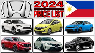 Honda Car Price List Philippines 2024 [upl. by Refinney972]