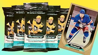 I ACTUALLY FOUND SOME  Opening 6 Fat Packs of 2021 Parkhurst Hockey Retail [upl. by Nosreg]