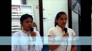 Swasti Vachan Recitation during Arya Samaj Satsung [upl. by Cirtap950]