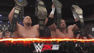 WWE 2K16  Showcase match Stone Cold amp Triple H vs amp Undertaker amp Kane at Backlash 2001 [upl. by Viviane439]