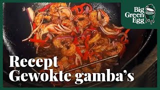 Heerlijke GEWOKTE GAMBAS met noedels Snel maar lekker [upl. by Kira563]