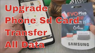 How To Upgrade Increase Micro SD Card Memory Transfer Data files Installing MicroSD in Android Phone [upl. by Janina262]