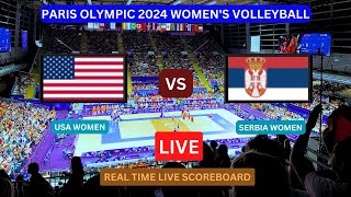 USA Vs Serbia LIVE Score UPDATE Today Womens Volleyball 2024 Paris Olympic Round 2 Match Jul 31 2024 [upl. by Aihseyt]