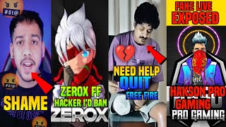 GYAN GAMING QUIT FREE FIRE 💔  ZEROX FF HACKER BANAND🚫⚠️ HAKSON PRO GAMING EXPOSED 🤬 GAMING AURA [upl. by Adnelg634]