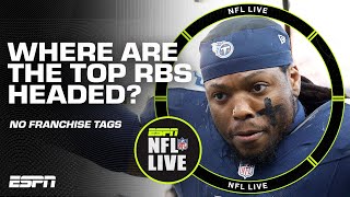 Where will the NFLs TOP RUNNING BACK FREE AGENTS end up this offseason 👀  NFL Live [upl. by Elenore]