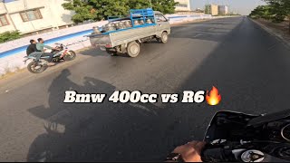 BMW 400CC VS R6 🩶🔥  MS MOTOVLOGS [upl. by Brandy245]