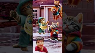 Cute kittens and monkey steals my birthday cake catlover catvideos cutecat trendingshorts [upl. by Unity]