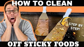 Stepbystep Guide For Removing Sticky Foods On Your Griddle  Super Easy [upl. by Zarihs778]