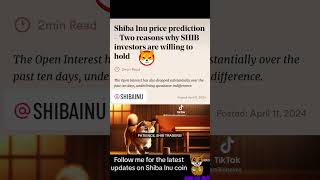 Shiba inu price prediction 2 reason why shiba investors willing to HOLD cryptocurrency shibarmy [upl. by Leigh790]