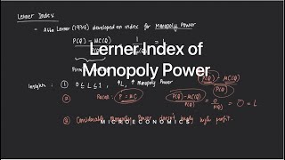 Lerner Index of Monopoly Power [upl. by Etteval150]