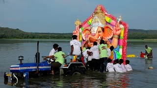 Big ganesh Nimajjanam 2023  Ganpathi visarjan 2023  Ganesh immersion 2023 in Lake [upl. by Yhtur]