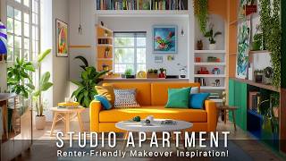 Stylish Solutions RenterFriendly Studio Apartment Makeover Inspiration [upl. by Valerian]