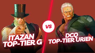 SFV CE ▰ Itazan G vs DCQ  DingChunQiu Urien ▰ Street Fighter 5 Top Tier Gameplay [upl. by Yursa592]