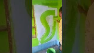 Wall painting Colour combination colour code 9436 green colour shorts painting painter workout [upl. by Notac]