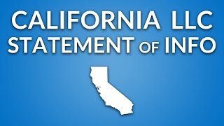 California LLC  Annual Report Statement of Information [upl. by Wolfie]