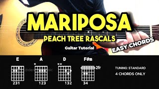 Mariposa  Peach Tree Rascals  Easy Guitar Tutorial For Beginners CHORDS amp LYRICS guitarlesson [upl. by Cooe710]