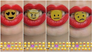 Satisfying Face Emoji Challeng Mukbang  ASMR EATING [upl. by Froehlich271]