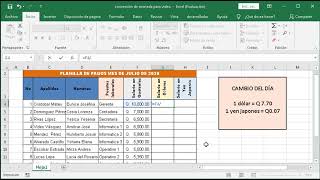 Conversión de monedas en Microsoft Excel [upl. by Introc]