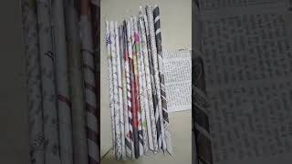 Newspaper craft newspapercraft flowerpotmaking flowervase craft wastofmaterialcrafshcool [upl. by Eskill]