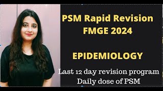 PSM RAPID REVISION FOR FMGE WITH MCQsDAILY DOSE OF PSM  EPIDEMIOLOGY fmge fmgeexam neetpg [upl. by Nasaj]