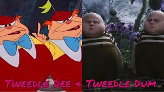 Tweedle Dee amp Tweedle Dum  Movie Evolution 1951  2016 Alice In Wonderland  Alice Through The [upl. by Aihsiyt953]