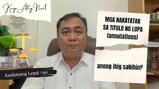 Mga Nakatatak sa Titulo ng Lupa Annotations Anong ibig sabihin  Kaalamang Legal 90 [upl. by Novihc915]