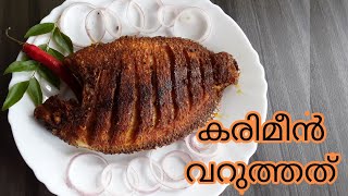 കരിമീൻ വറുത്തത്  Karimeen Fry  shorts  Green Chromide Fry in Malayalam Recipe [upl. by Nylarahs]