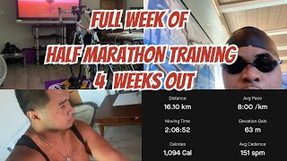 FULL WEEK OF HALF MARATHON TRAINING 4 WEEKS OUT  ONE STEP CLOSER [upl. by Yznel573]