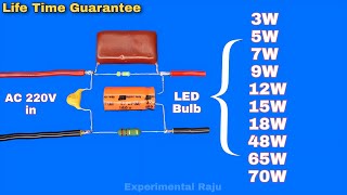 220 volt to 35791218486570W DC LED Driver Circuit Without Transformer  Multi Output [upl. by Newhall]