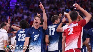 France overpowers Poland for mens volleyball gold medal in front of ELECTRIC crowd  Paris Olympics [upl. by Graehme]