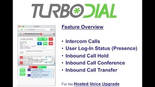 Intercom Presence amp Inbound Call Hold Conference and Transfer Features in turboDial [upl. by Ettenad]