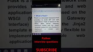 What is flask  Python Interviews questions [upl. by Evaleen805]