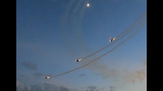 Titan Aerobatic T6 Texans Night Lights Display Stuart Florida [upl. by Atterbury]