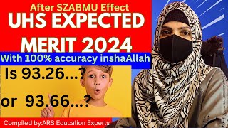 UHS expected merit of MBBS and BDS after SZABMU reconduct UHS expected merit 2024Safe zone [upl. by Ludovick]