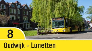 Trajectvideo  Lijn 8  Wilhelminapark  Lunetten NS [upl. by Adnovoj]