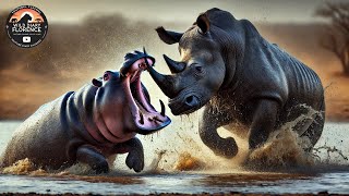 Rhino vs Hippo The Ultimate Showdown of Size Strength and Survival  Wild Diary Florence [upl. by Michaeu]