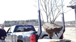 transplanting trees using truck lift 002mpg [upl. by Turk371]